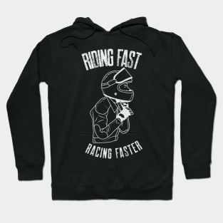 Riding Fast Racing Faster Motorcycle Racing Motorbike Rider Hoodie